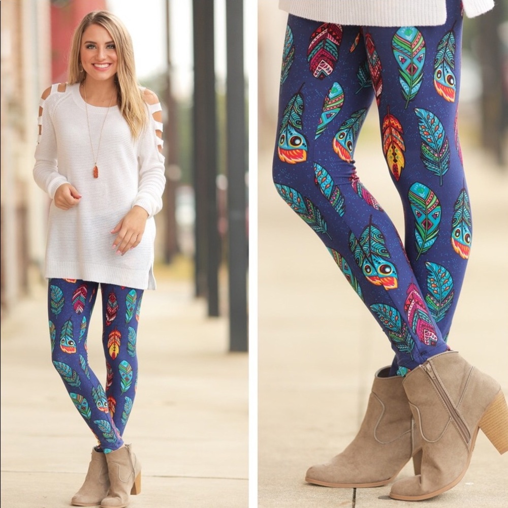 Dream Feather Print Leggings