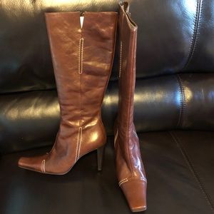Authentic BeBe knee high brown leather boots Sz-8
