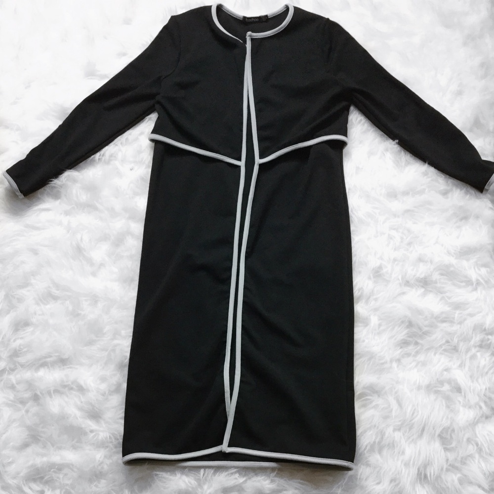 Black Duster With Grey Trim