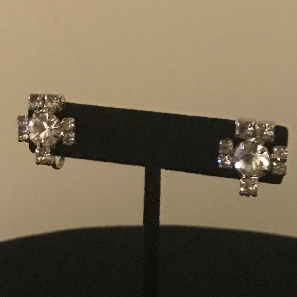 Vintage Sparkling Faux Diamond Earrings