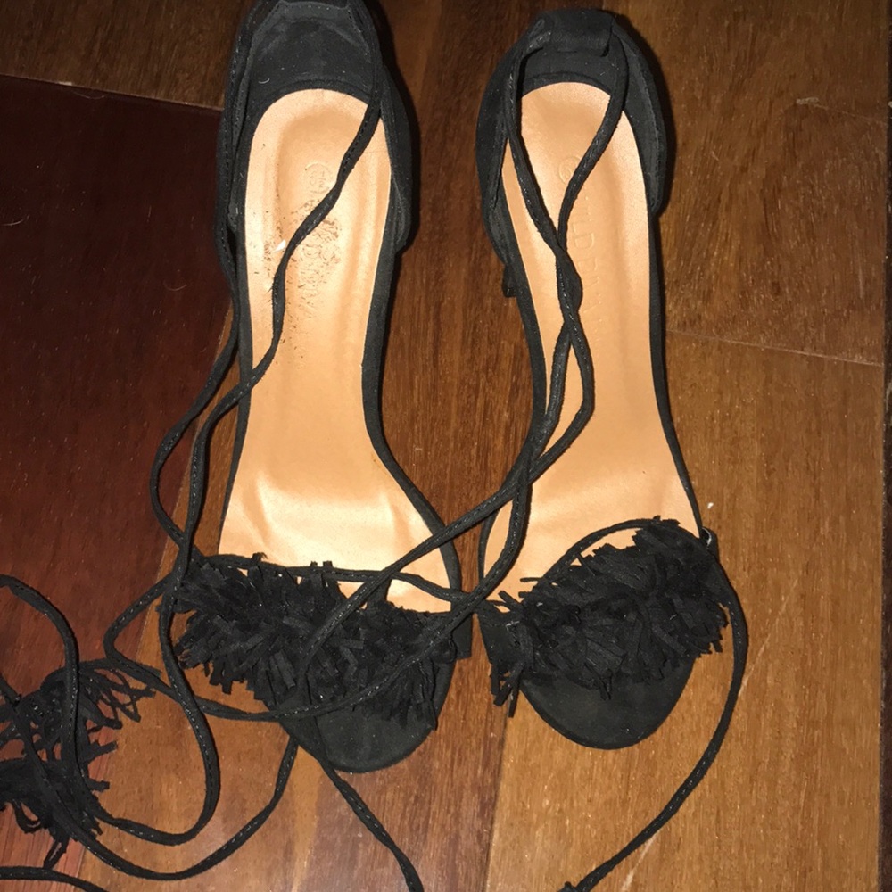 Black tie up heels- only worn once