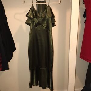 @MissCee90 only! TOPSHOP olive green satin dress