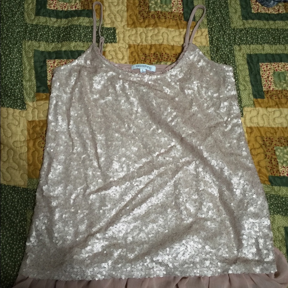 Sequin rose gold shirt