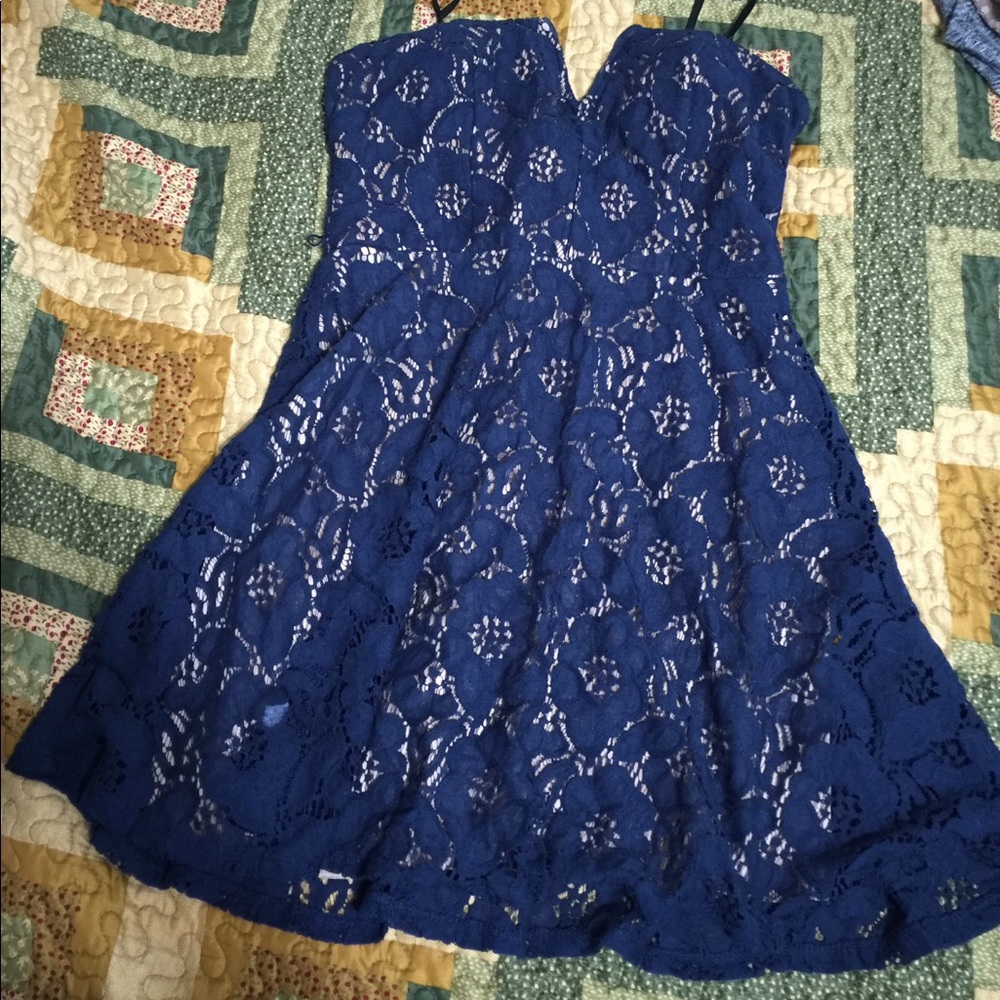 Blue lace dress