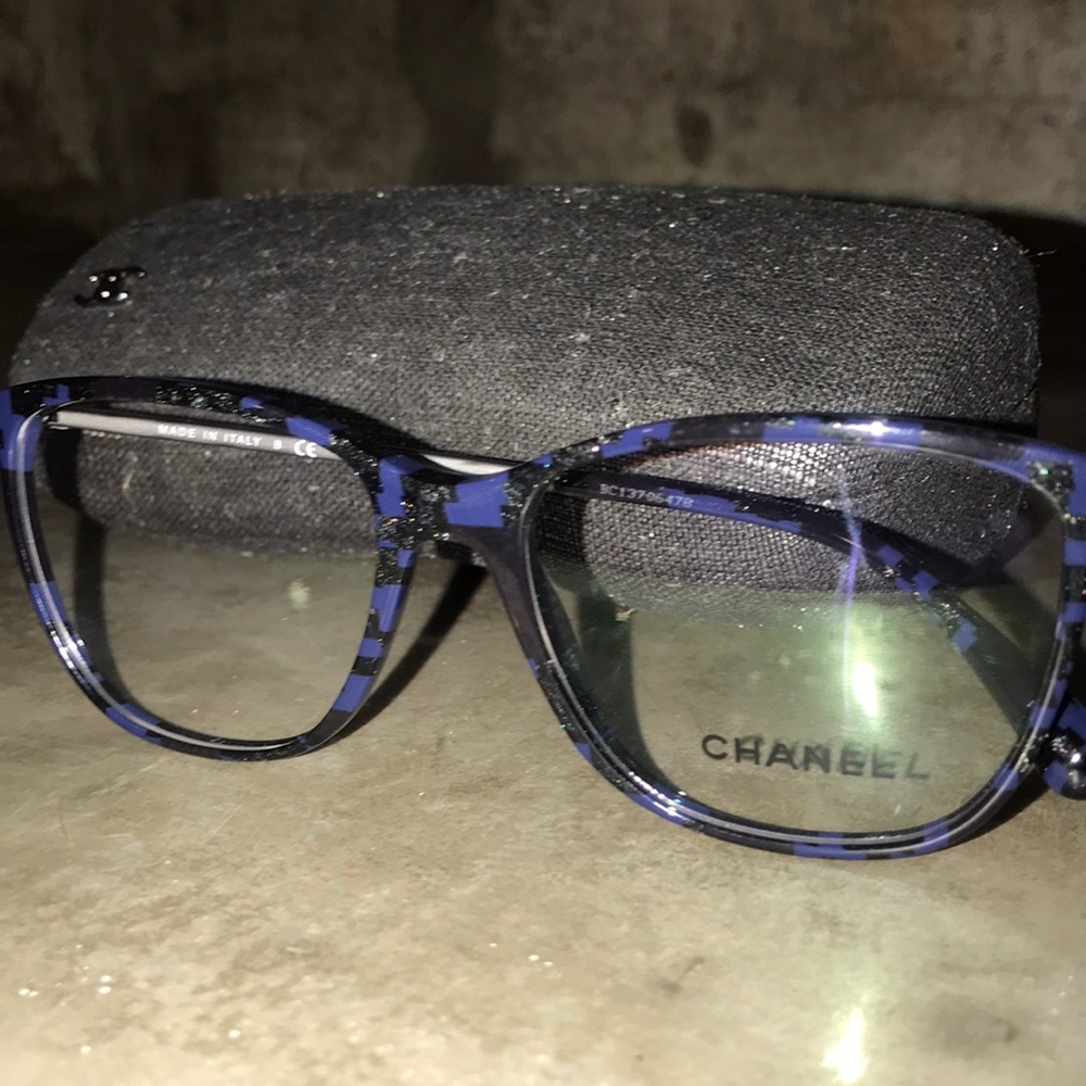 Chanel 3294-B Glasses - Black Blue w Crystal