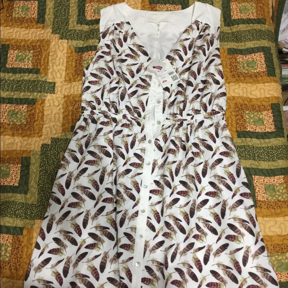 Feather printer dress