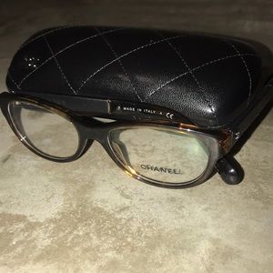 Chanel 1559 Glasses - Brown Clear Leather Temples