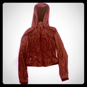 Ci Sono Vegan Leather Bomber Jacket.