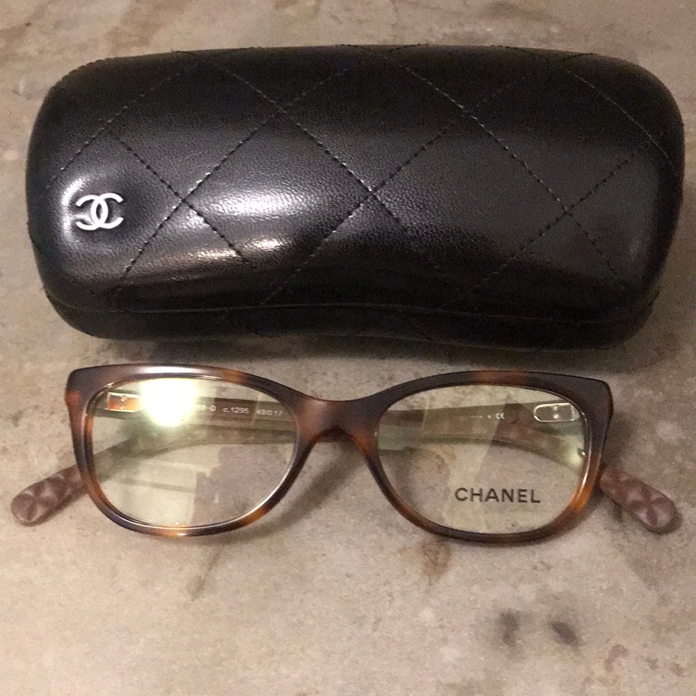 Chanel 3288-Q Glasses - Tortoise Leather Temples
