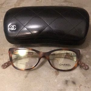 Chanel 3288-Q Glasses - Tortoise Leather Temples