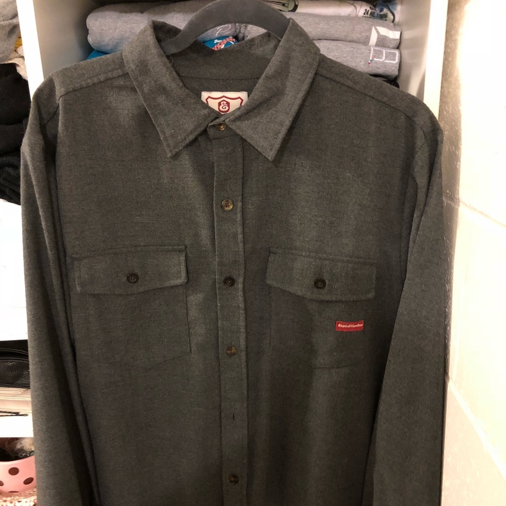 Expedition-One Flannel Shirt, Dark Gray, Large