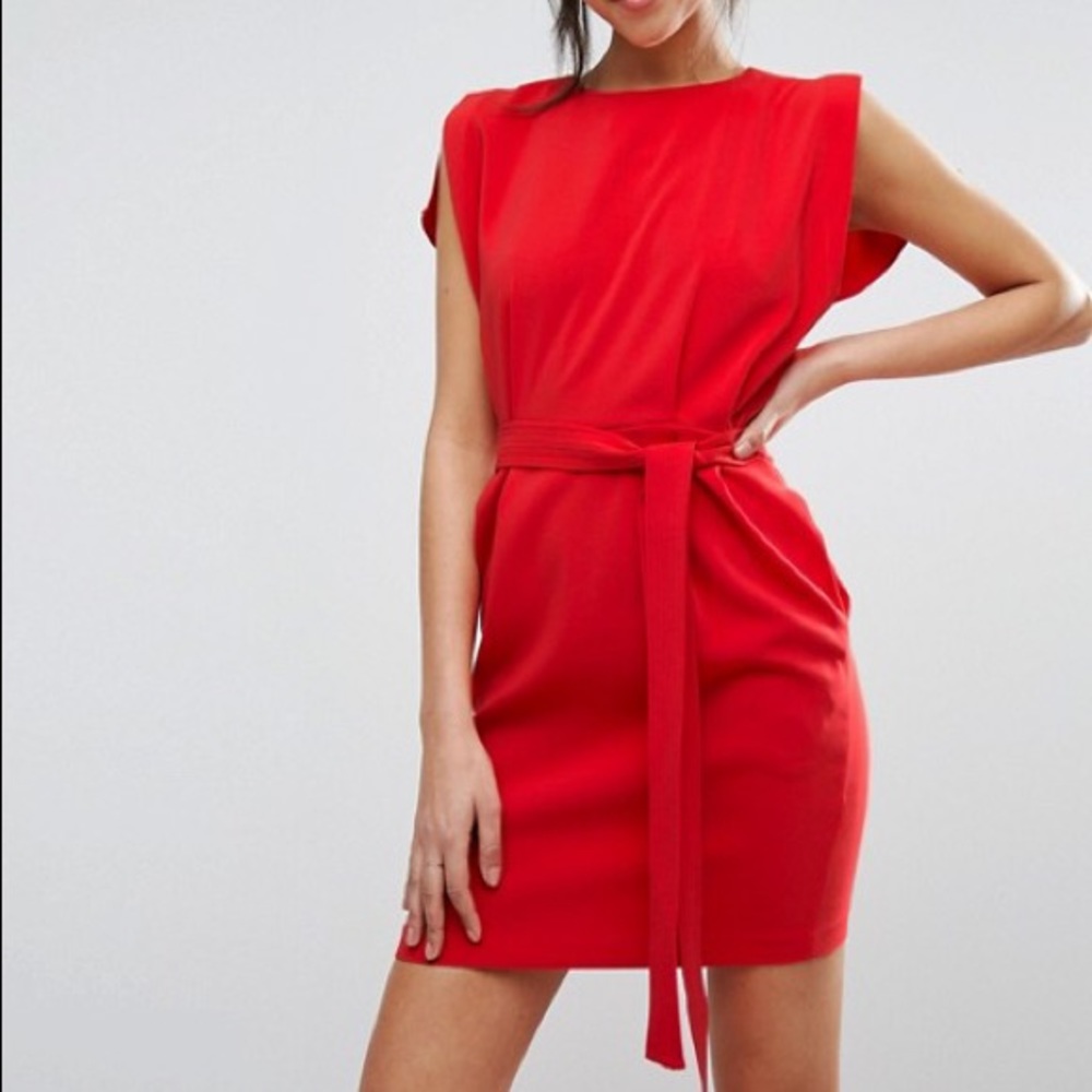 ASOS Belted Red Mini Dress