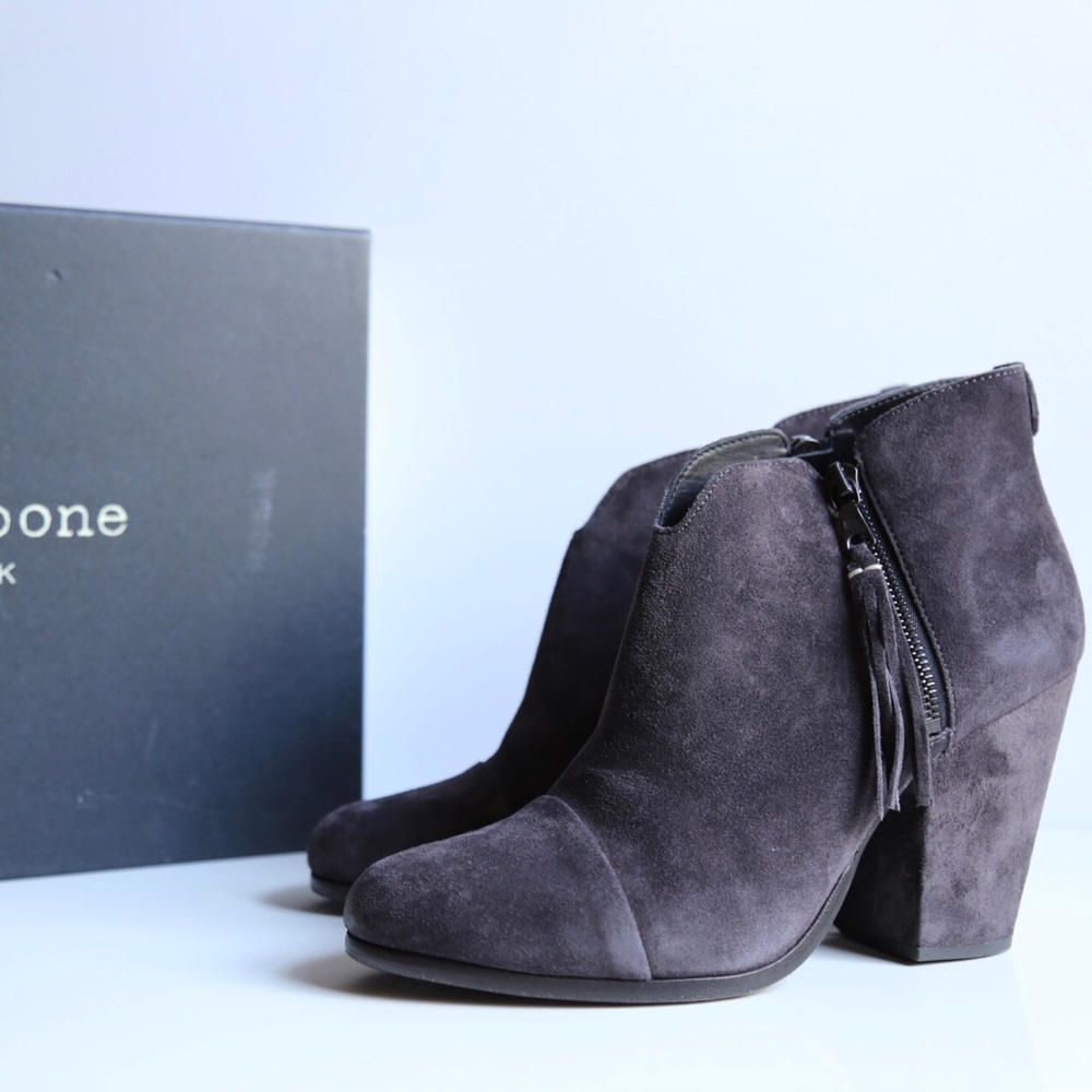 Rag & Bone suede ankle booties new block heel