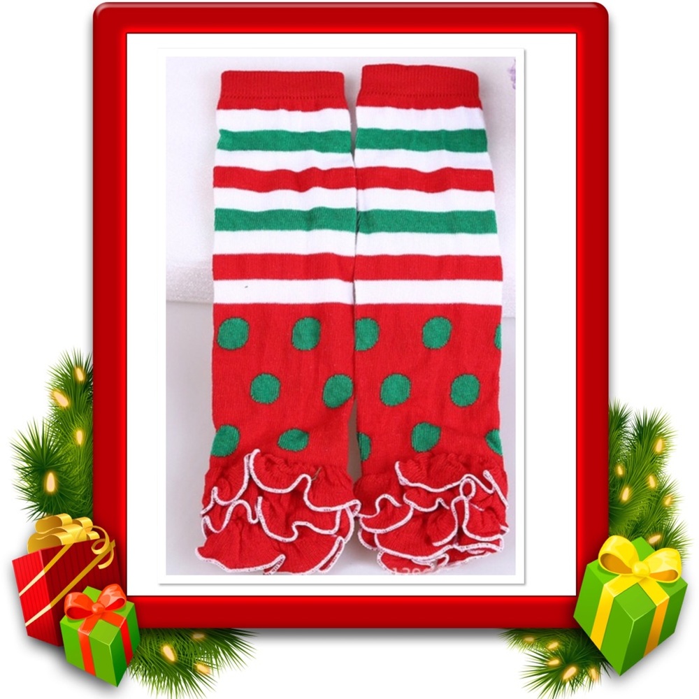 Red & Green Ruffle Leggings