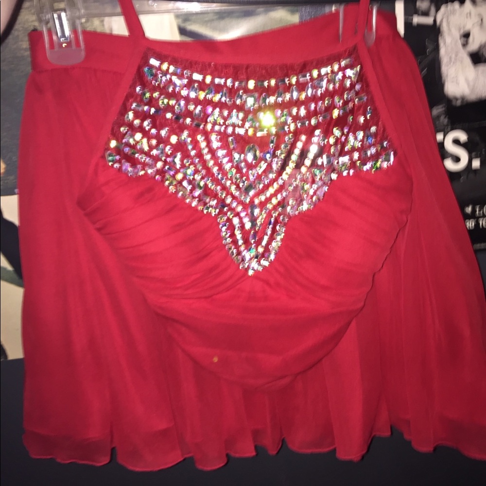 2-piece red homecoming dress