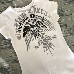 An outlaw thread T-shirt