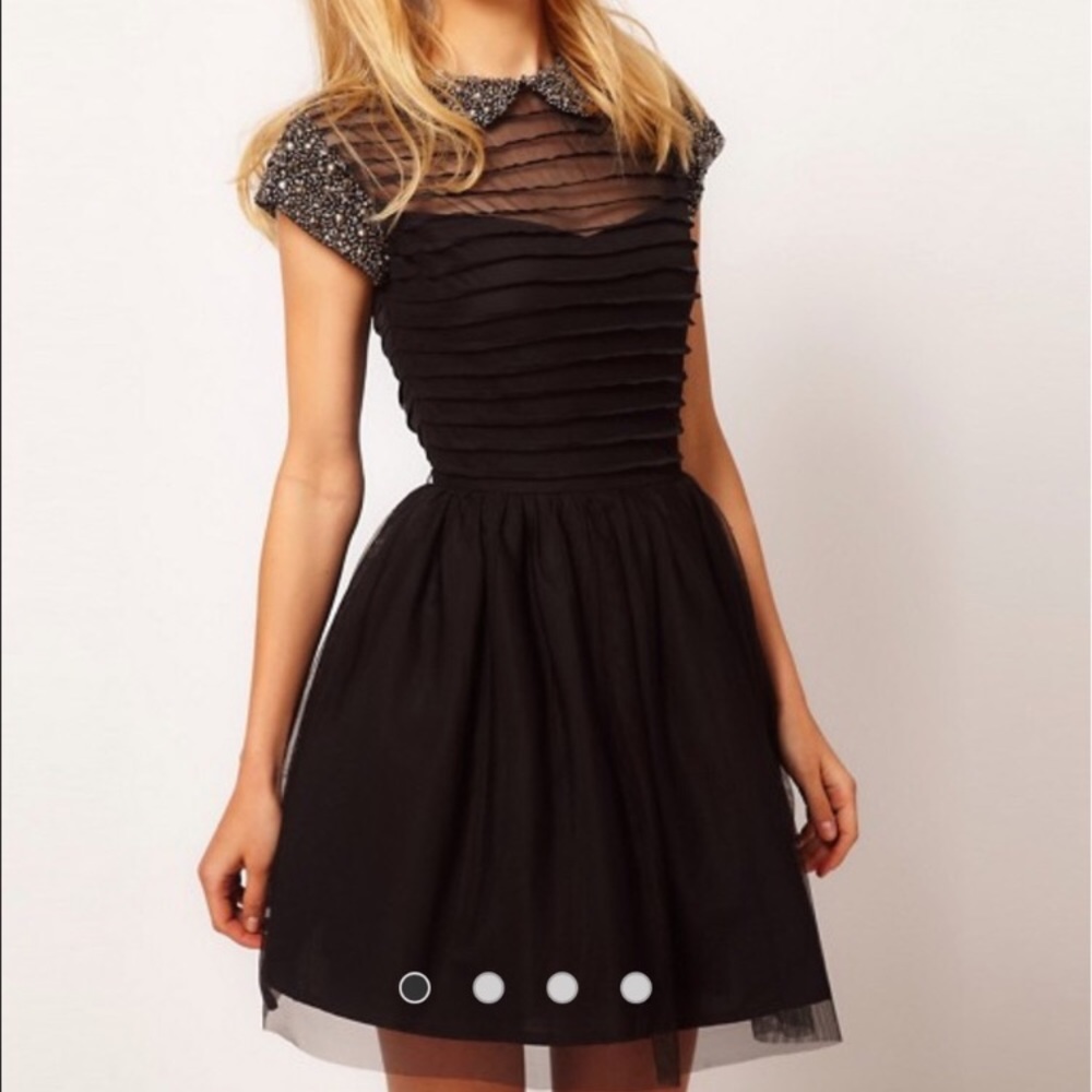 Asos embellished dress with cutout back