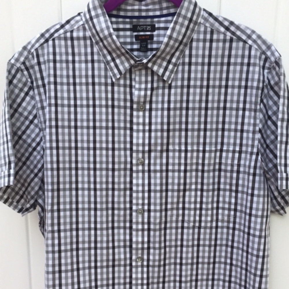Apt 9 Mens Short Sleeve Button Down Shirt