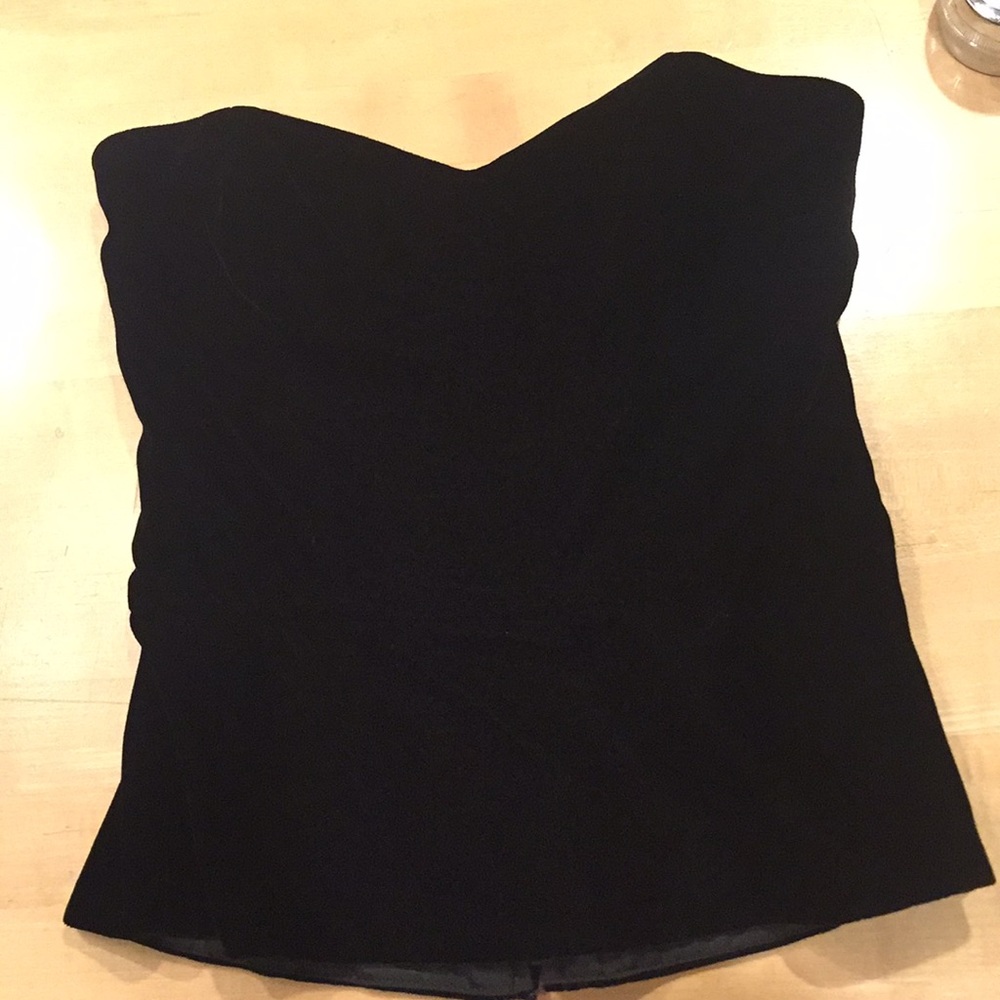 Worth black velvet peplum bustier