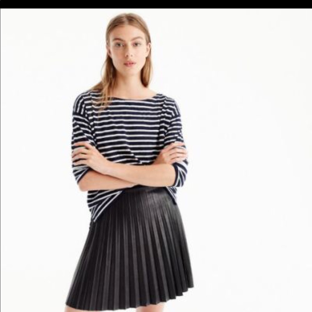 J.Crew Faux Leather Pleated Mini Skirt