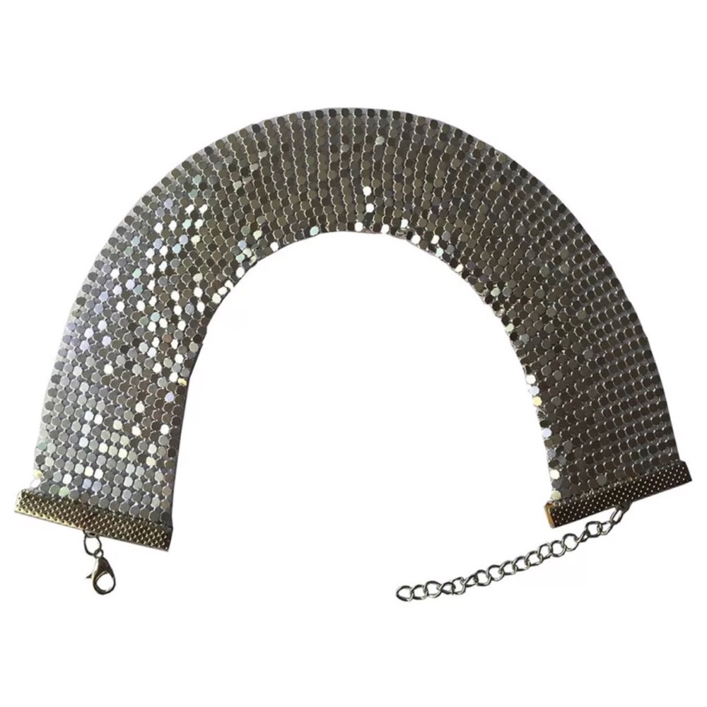💫Silver link Choker celebrity fashion Necklace 💫 - Picture 2 of 3