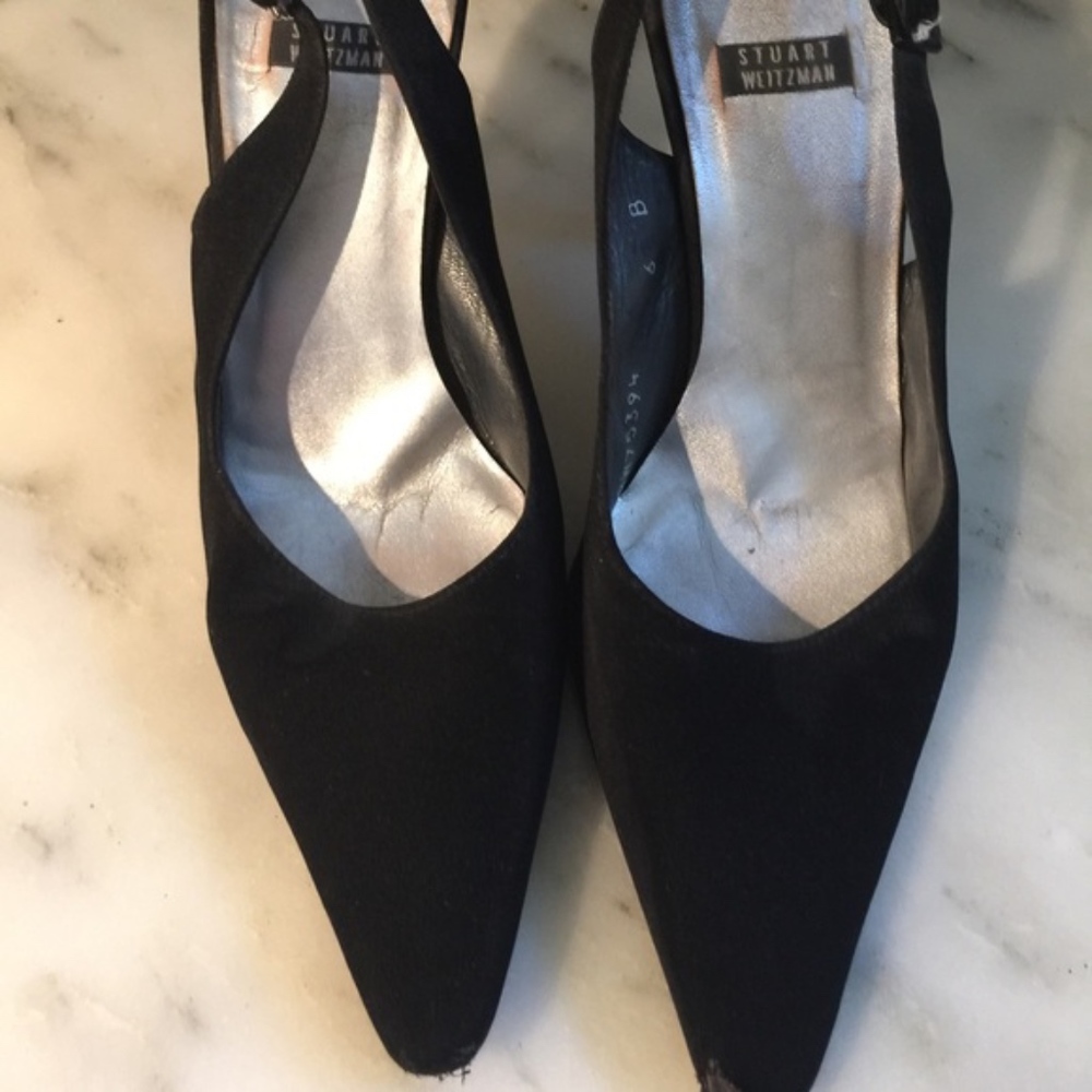 Stuart Weitzman pumps sling back heels in black