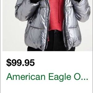 American Eagle silver bubble coat .