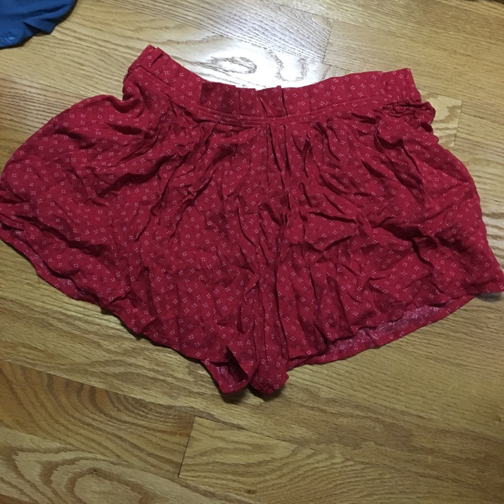 NWOT urban outfitters red flowy shorts!!