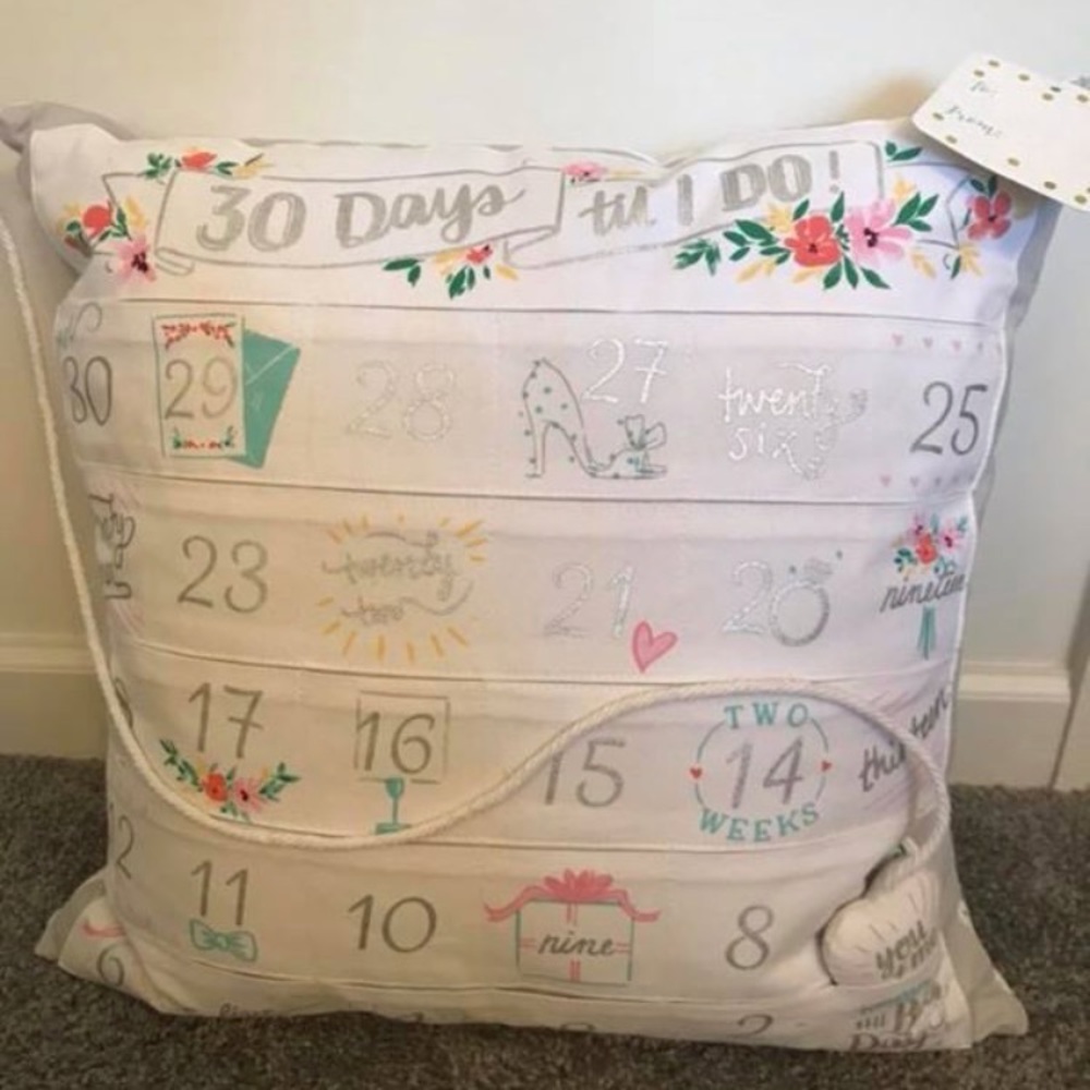 Bride’s Wedding Countdown Pillow