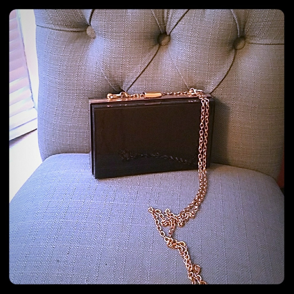 Black see through clutch