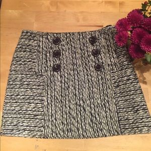 MILLY:::Tweed Mini Skirt wit Buttons