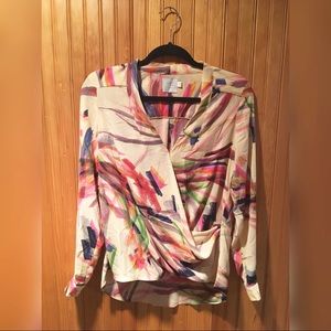 Anthropologie Artsy paint swatch blouse size 6