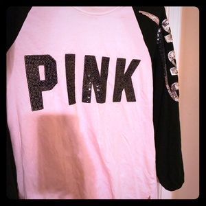 Pink and Black Bling shirt large