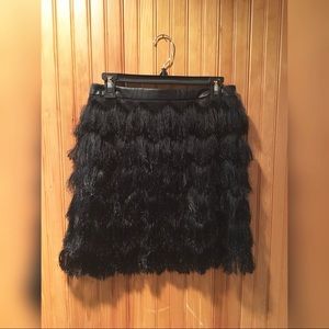 Black feather swing mini skirt size 8