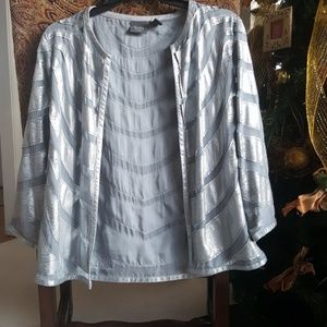Chico's Silver Cardigan Jacket