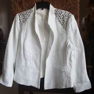 Chico's White Rhinestone Jacket
