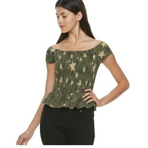 Candies smocked peplum tee