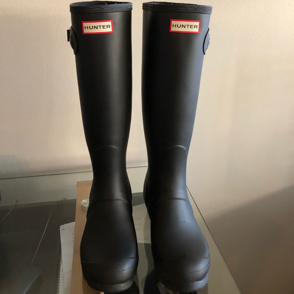 Original tall black Hunter Rain Boots size 7