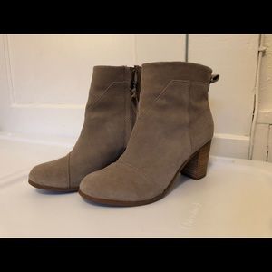 Toms Desert Taupe Suede Lunata Booties