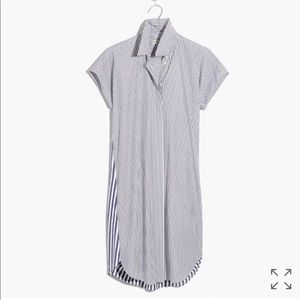 Madewell blue striped shirt dress, size XL