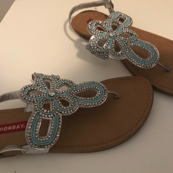 Turquoise Paisley Sandals - Picture 2 of 3