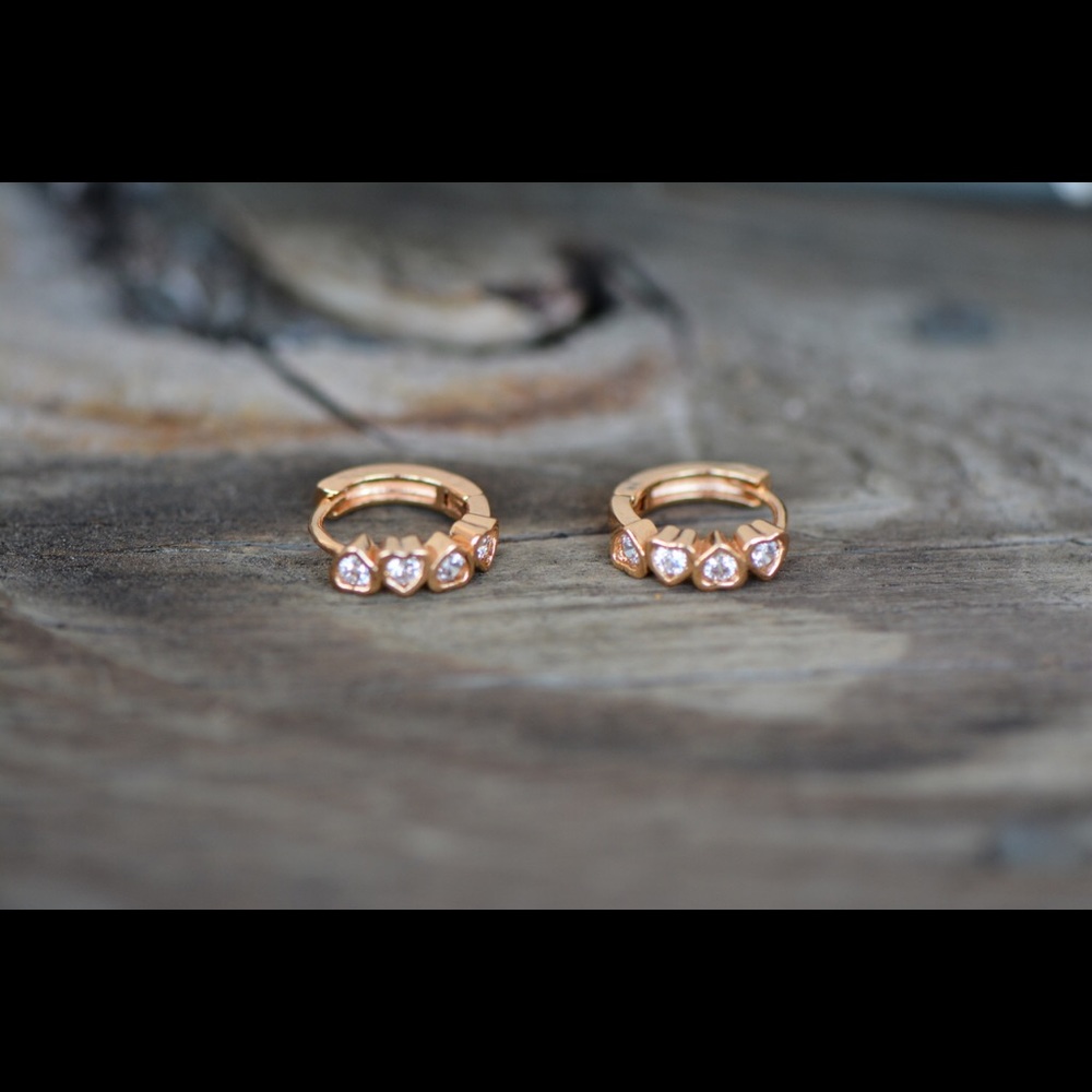 18K Gold Plated White Zircon AAA Designer Earrings