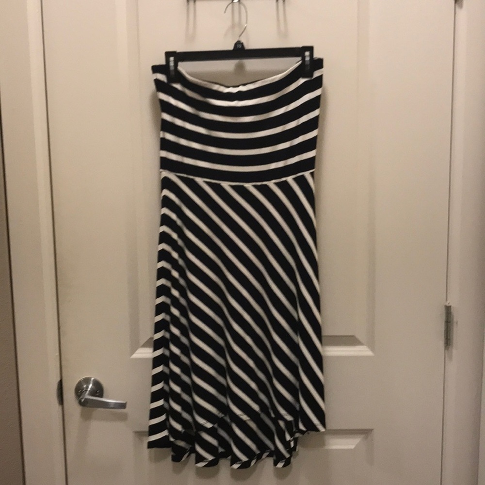 LOFT striped midi dress