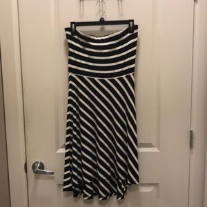 LOFT striped midi dress