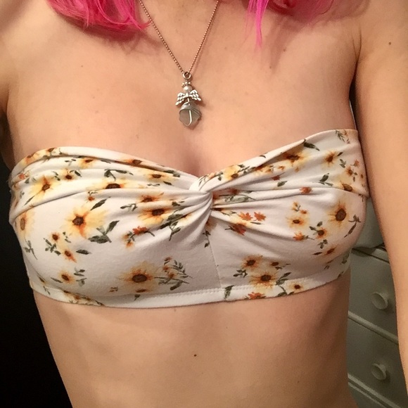 Forever 21 small tube top nwot sunflower - Picture 2 of 5