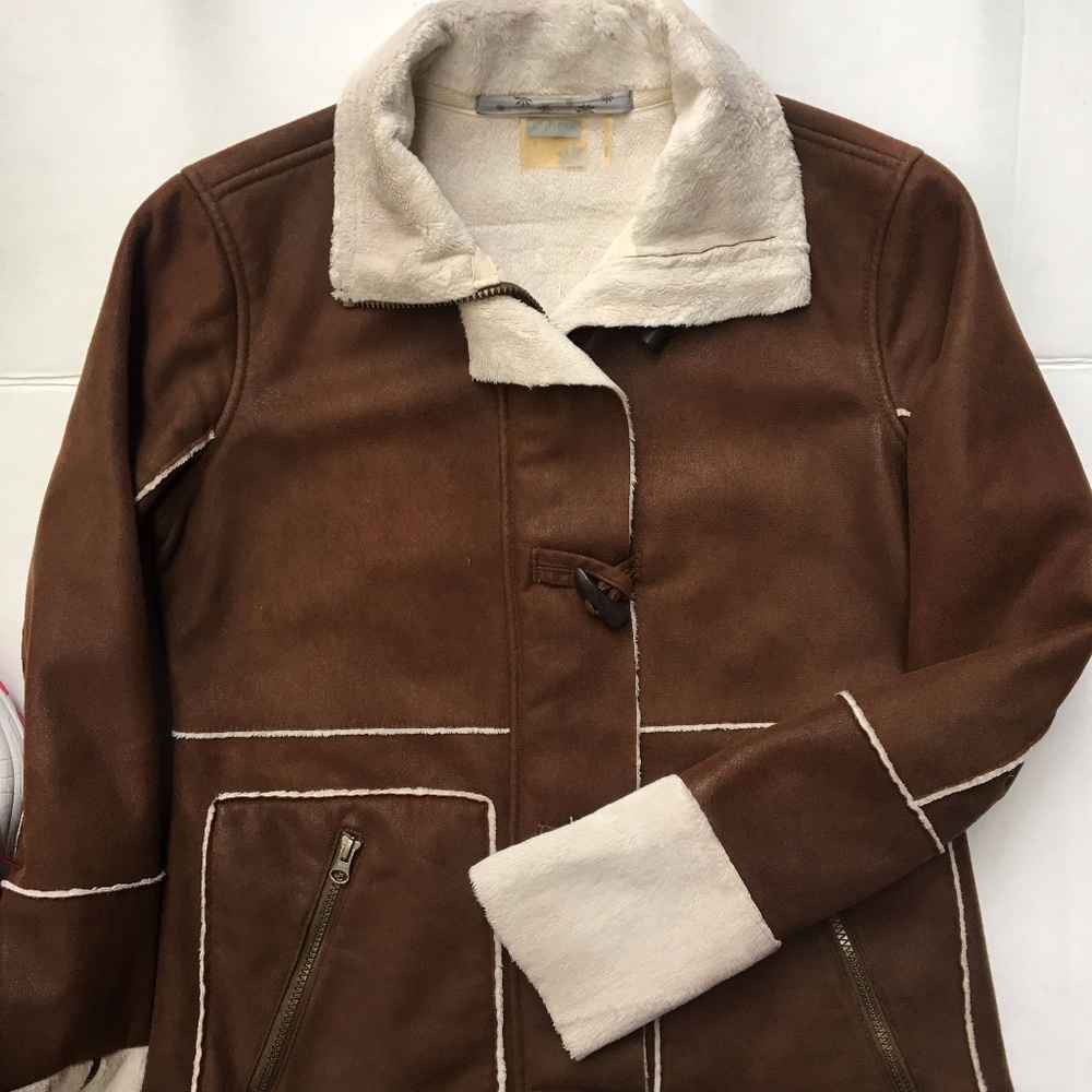 Athleta Faux Suede & Shearling Coat - Picture 2 of 8