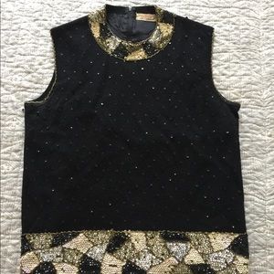 Vintage 60's Sequined Sweater Sleeveless Vest