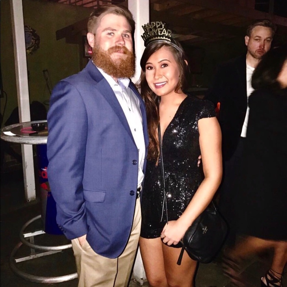 Tobi black sequin romper