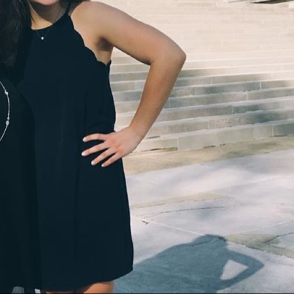 Urban Outfitters Navy Scalloped Sleeve dress