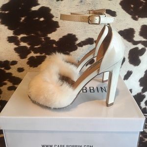 Furry Ankle Strap Heels